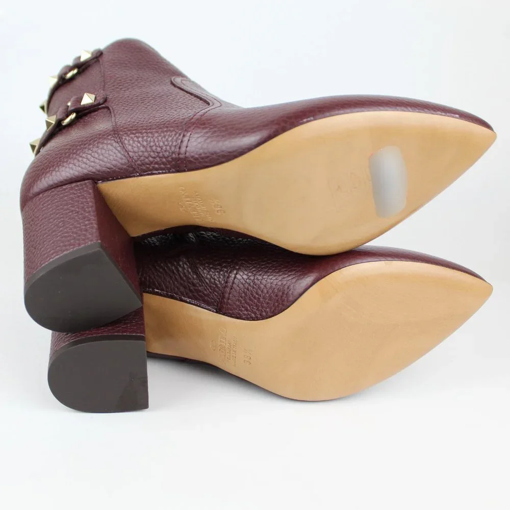 NEW Valentino Garavani Rockstud Leather Booties